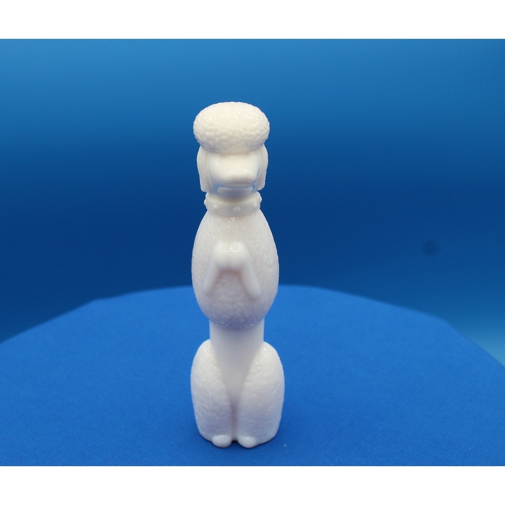 Avon Milk Glass Bon Bon "White" Poodle Decanter Vintage